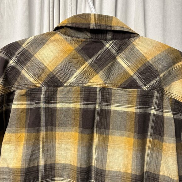 Carhartt Relaxed Fit Plaid Shirt Mens Size 2XL Brown Yellow Long Sleeve Fall - Picture 4 of 11